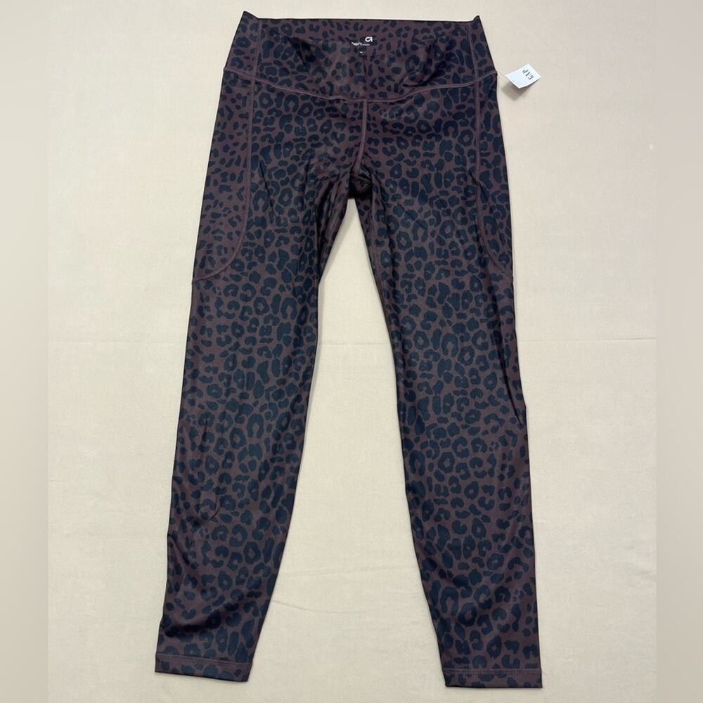 NWT GAP Maternity Brown Leopard Print Underbelly 7/8 Length Leggings Size Medium